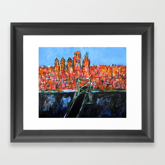 Philly Skyline view from NJ Framed Art Print