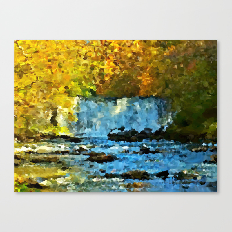 Painted Waterfall Canvas Print By Wishhunt Society6