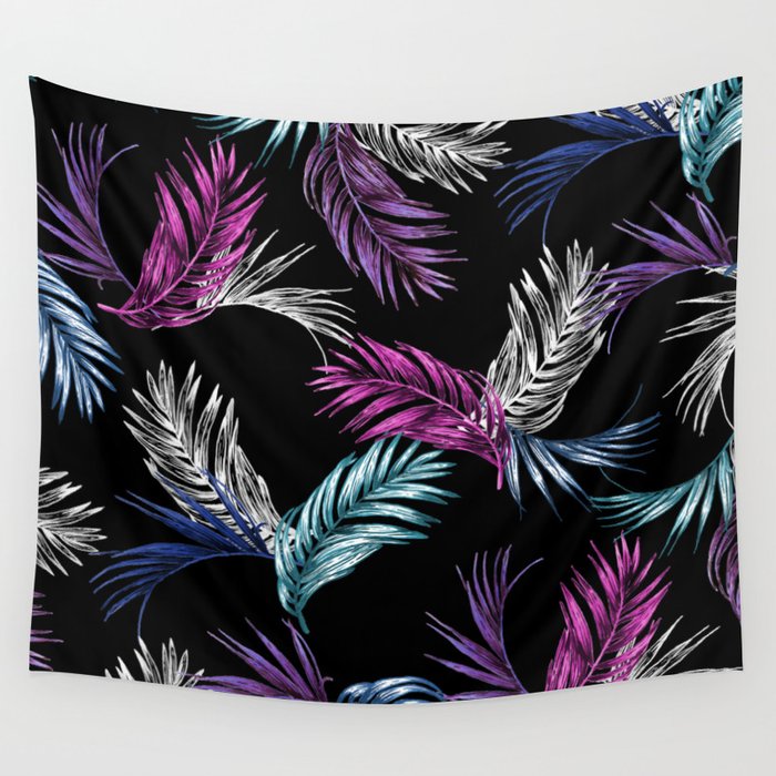 Midnight Tropical Wall Tapestry