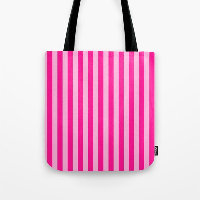 Light Pink & Deep Pink Stripes Tote Bag