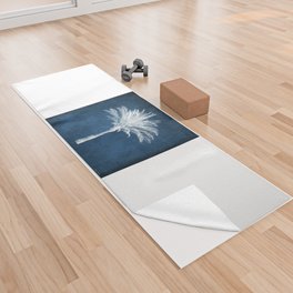 indigo and white palm tree Yoga Towel