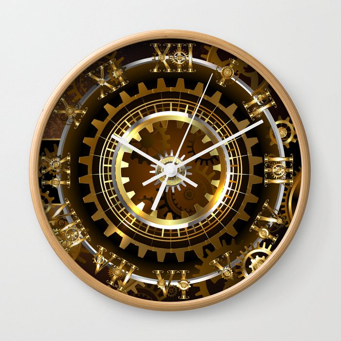 Steampunk Clock with Gears Wall Clock