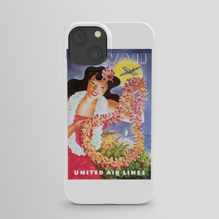 1955 HAWAII Airline Travel Poster iPhone Case