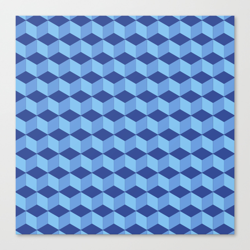 Insomniac Three Dimensional 3d Cube Seamless Pattern Canvas Print