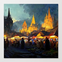 Medieval Fantasy Town Canvas Print