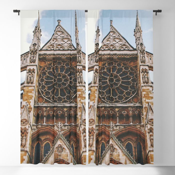 Great Britain Photography - Old Church In Westminster London Blackout Curtain