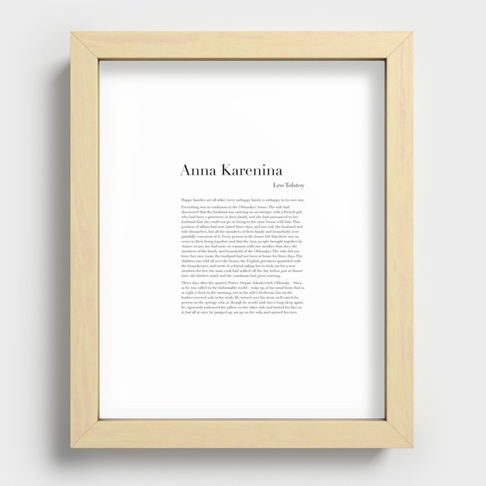 Anna Karenina by Leo Tolstoy Recessed Framed Print