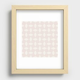 Antique White Geometric Retro Shapes on Pastel Pale Pink Recessed Framed Print