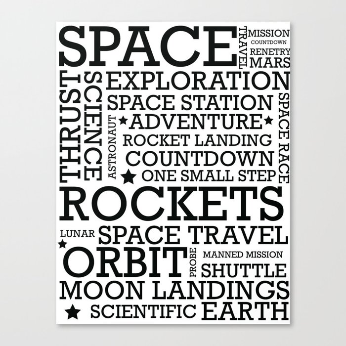 Space Text inspirational poster. Canvas Print