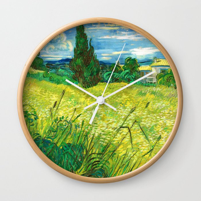 Vincent van Gogh "Green Field" Wall Clock