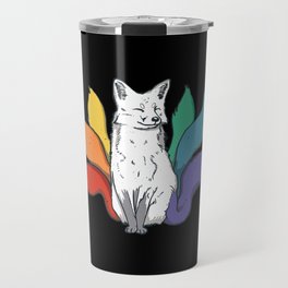 LGBTQ Six tailed fox colorful pride animal Travel Mug