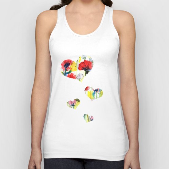Poppy Floral Unisex Tank Top