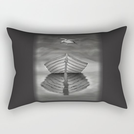 Harbor Reflection - Seagull and Tender Rectangular Pillow