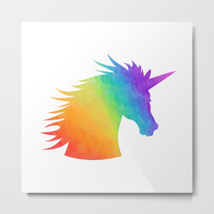 Rainbow Unicorn Silhouette Metal Print By Avenger Society6