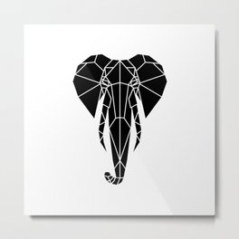 Geometric Elephant Head | W&B Metal Print | Stencil, Digital, Geometric, Elephant, Black And White, Animal, Black and White, Blackandwhite, Graphicdesign 