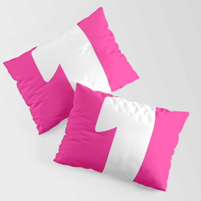 1 (White & Dark Pink Number) Pillow Sham