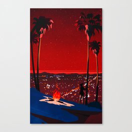 Los Angeles hills by night Canvas Print