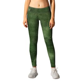 Green Watercolor Texture Leggings