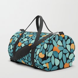 Mid Century Botanical Woodblock Abstract Design Duffle Bag