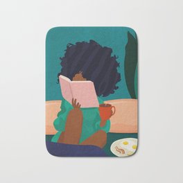 Stay Home No. 5 Bath Mat | Studying, College, Naturalhair, Breakfast, Woman, Graphicdesign, Botanical, Afro, Blackart, Feminism 