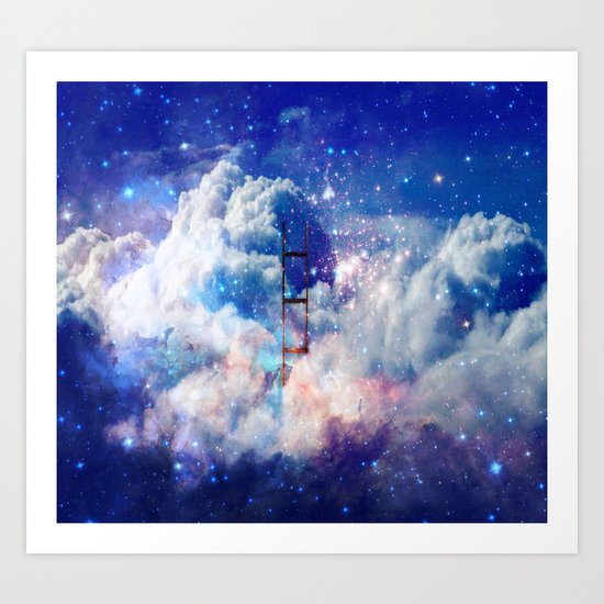 Jacob's Ladder in a Deep Dream Art Print