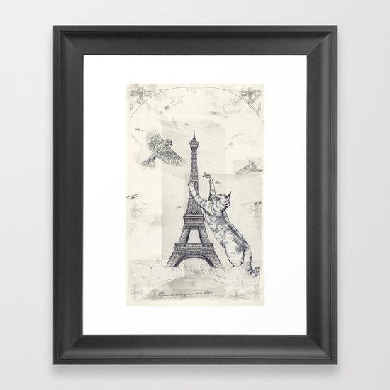 cat attack Framed Art Print
