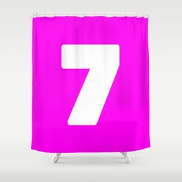 7 (White & Magenta Number) Shower Curtain