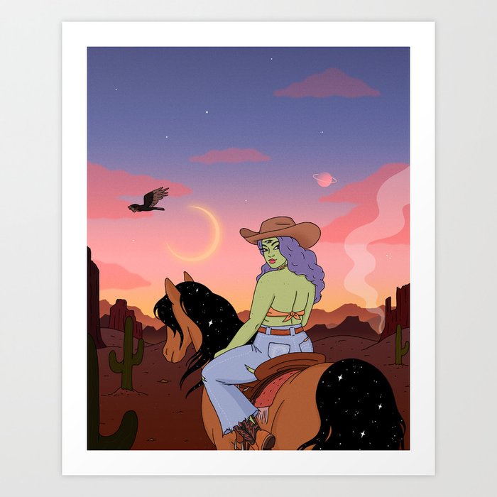 Space Cowgirl Art Print