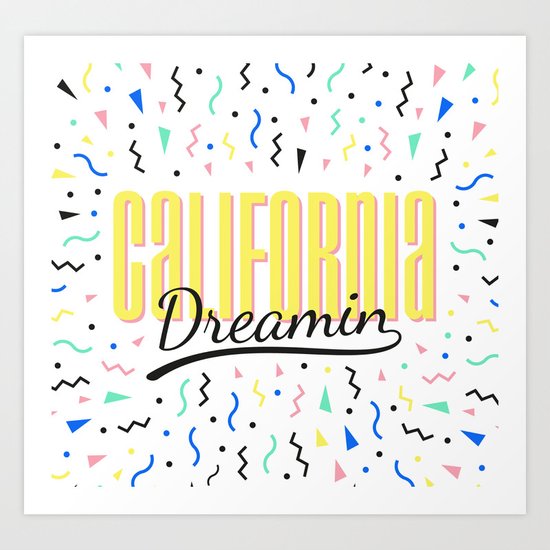 California dreamin (memphis pattern) Art Print