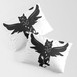 Catuceus - Black flying cat Pillow Sham