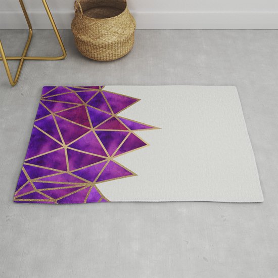 Purple Gold Geometric Rug By Tanyalegere Society6