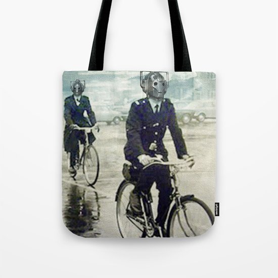 Cybermen on bikes Tote Bag