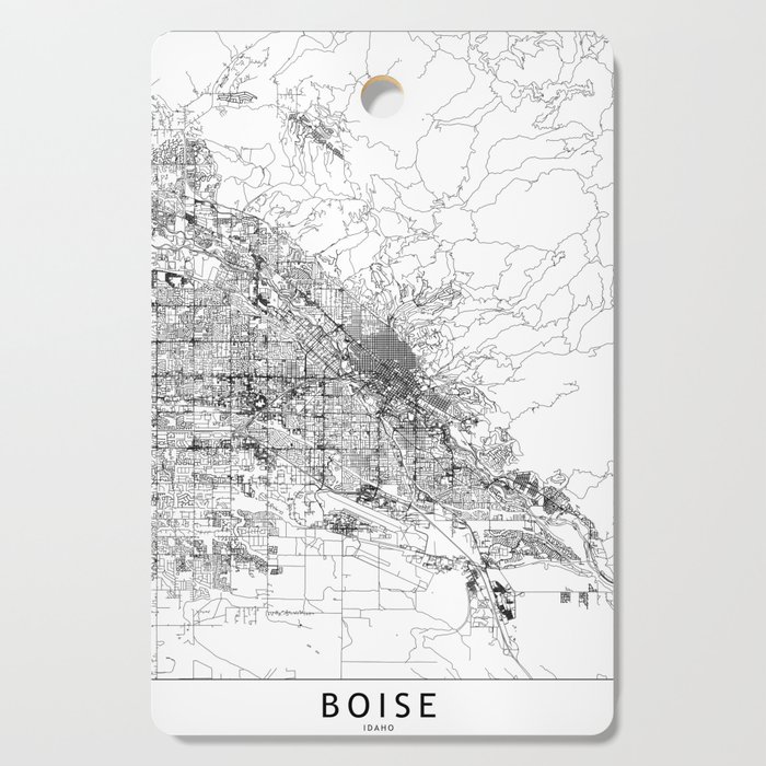 Boise White Map Cutting Board