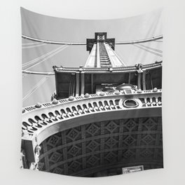 Manhattan Bridge Architecture Views | Black and White Travel Photography | New York City Wall Tapestry