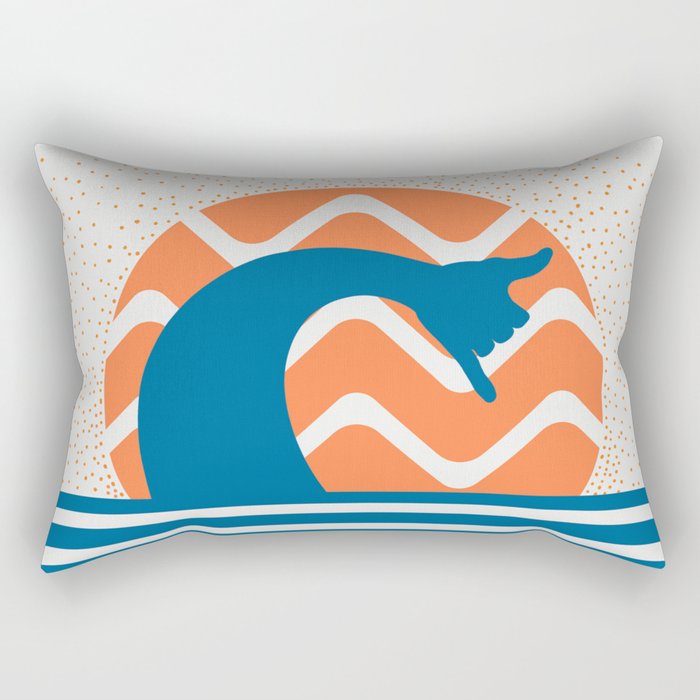 Hang Loose Wave // Sun Surfer Shaka Beach Retro Graphic Design Horizontal Daze Waves Rectangular Pillow