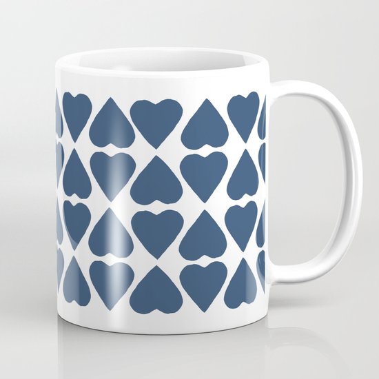 Diamond Hearts Repeat Navy Coffee Mug
