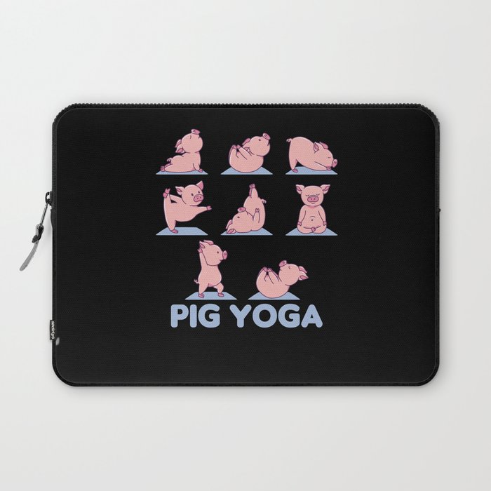 Pig Yoga Cute Pigs Doing Sport Pig Yoga Laptop Sleeve