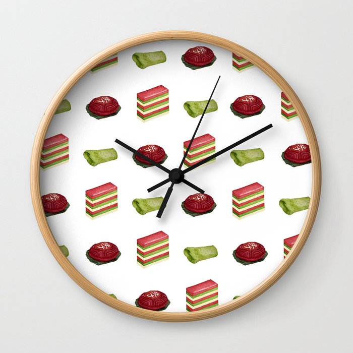 Kueh Trio Pattern Wall Clock