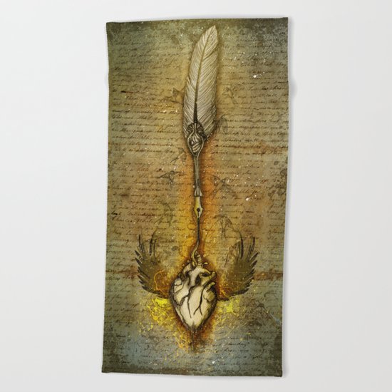 write your heart out Beach Towel