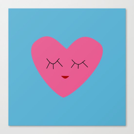 valentines heart blue Canvas Print
