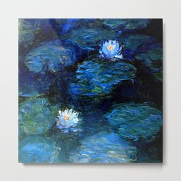 monet water lilies 1899 blue Teal Metal Print | Waterliliesseries, Floral, Nature, Purevintagelove, Pop Art, Flowers, Blue, Monet, Monetseries, Pond 