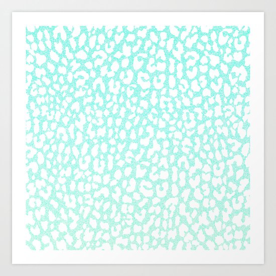 Winter Mint Leopard Art Print