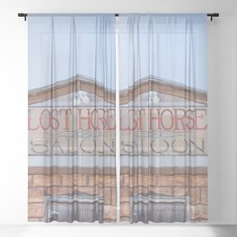 Lost Horse Saloon - Marfa Texas Photography Sheer Curtain