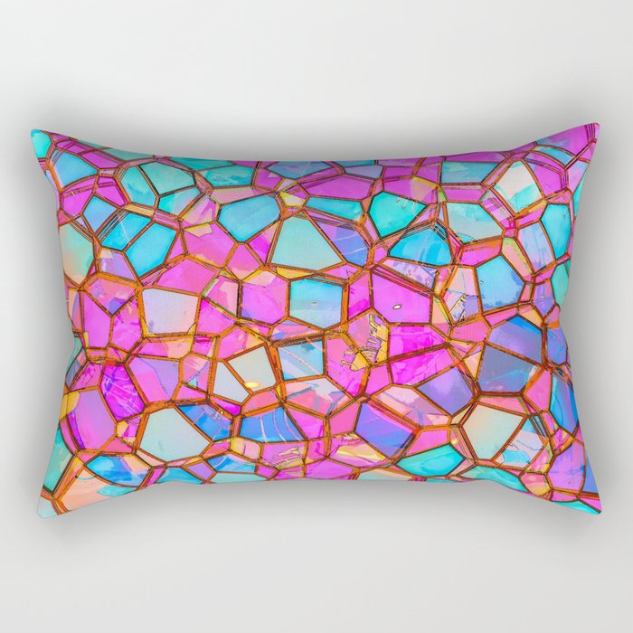 Joyful Jumble Colorful Abstract Shapes Rectangular Pillow