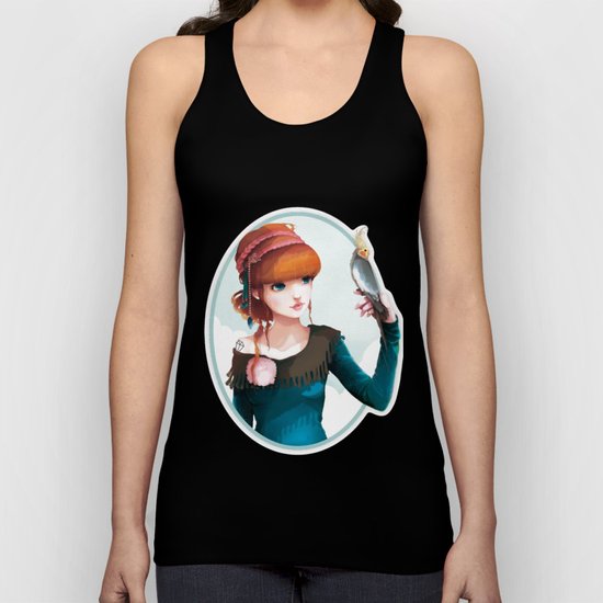 Rose et l'oiseau Unisex Tank Top