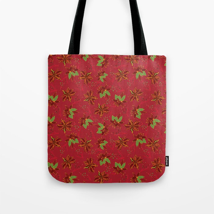 poinsettia Christmas   Tote Bag