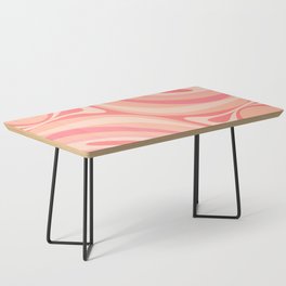 New Groove Colorful Retro Swirl Abstract Pattern in Blush Pink Tones Coffee Table