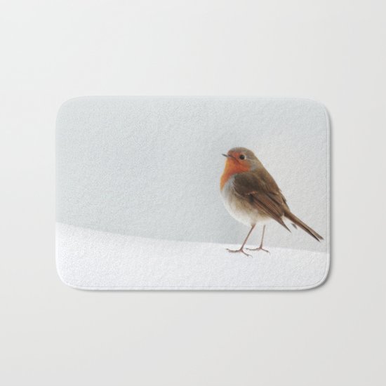 Robin into the Snow Bath Mat