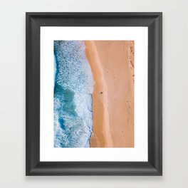 Lonely Surfer (Top Down) Framed Art Print