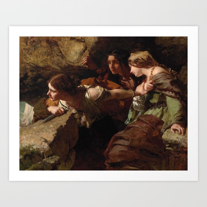 Courage, Anxiety and Despair, Watching the Battle by James Sant Art Print